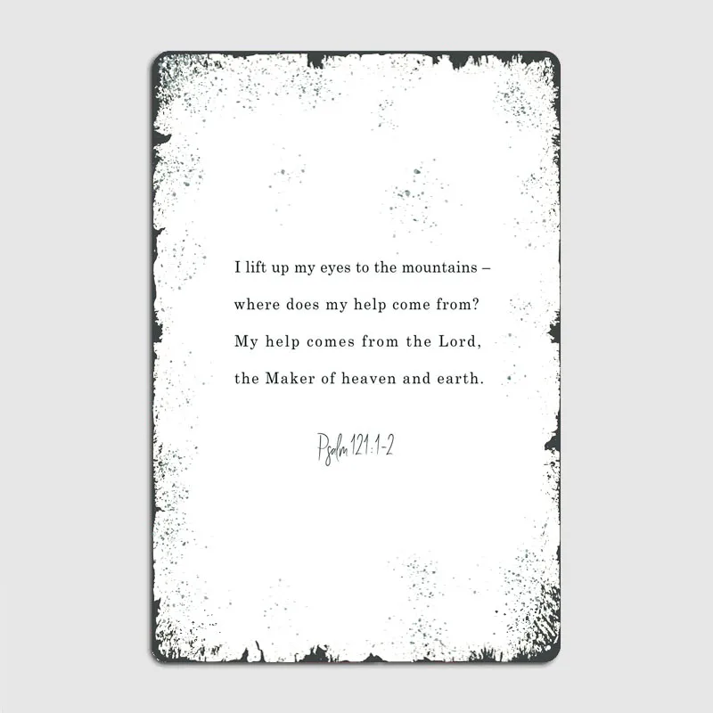 Набор из жестяных вывесок в стиле Псалом 121, аксессуары для украшения дома, металлические знаки в стиле ретро для украшения стен, винтажный декор для ванной комнаты