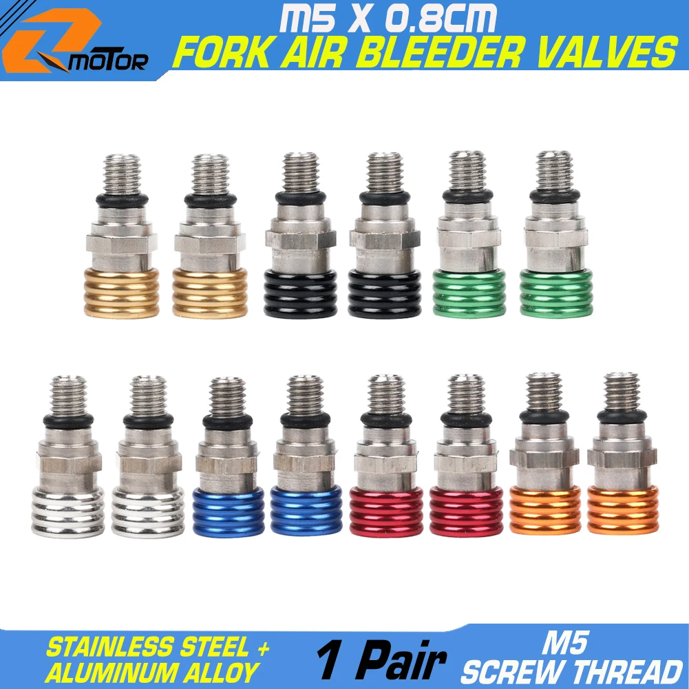 Motorcycle M5*0.8cm Fork Air Bleeder Valve For Honda Yamaha Suzuki Kawasaki CR YZ WR KX F RM Dirt Bike Motocross