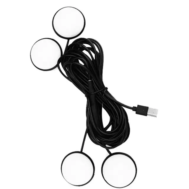 Car LED Foot Ambient Lights 3 Colors Auto Home Party Atmosphere Decorative Star Bulb Car Interior One With Four Night Lamp