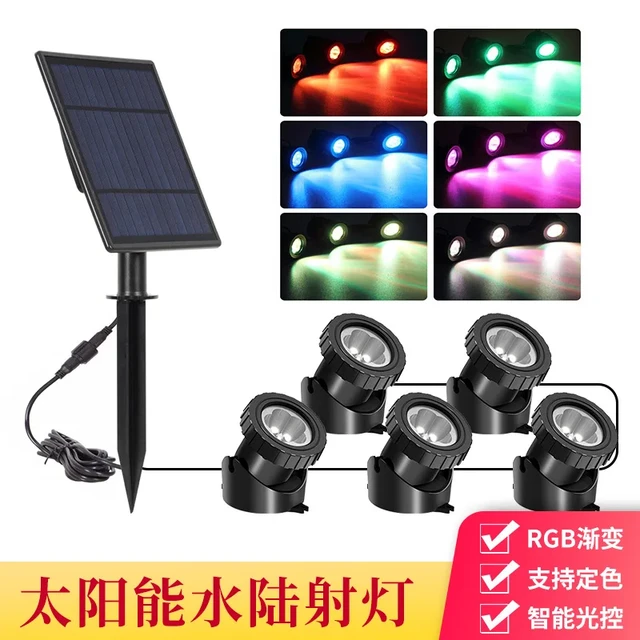 Solar Underwater Lights Outdoor RGB Waterproof Garden Pool Yard Landscape  Spotlights Pond Aquarium Fish Tank Decor Solar Lamp - AliExpress