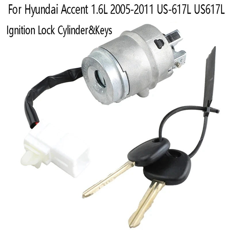 

Новый цилиндр замка зажигания и ключи для Hyundai Accent 1.6L 2005-2011, Запасные детали US-617L US617L 81920-1EA00 819201EA00