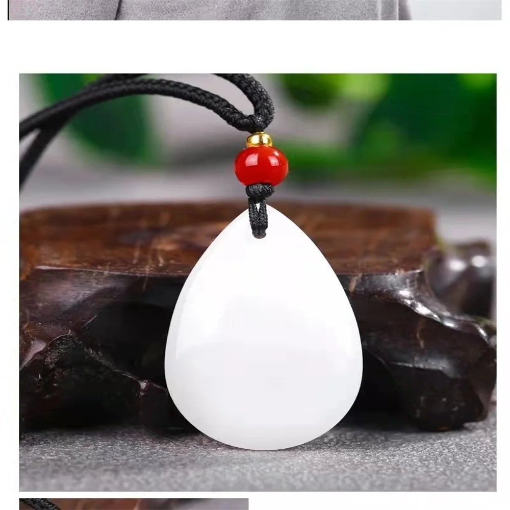 Natural Jade Peace Buckle Carved Bestseller 2022 Product Pendant Handmade Boho Necklace Couple Gift Nick Girl PersonalizedCute