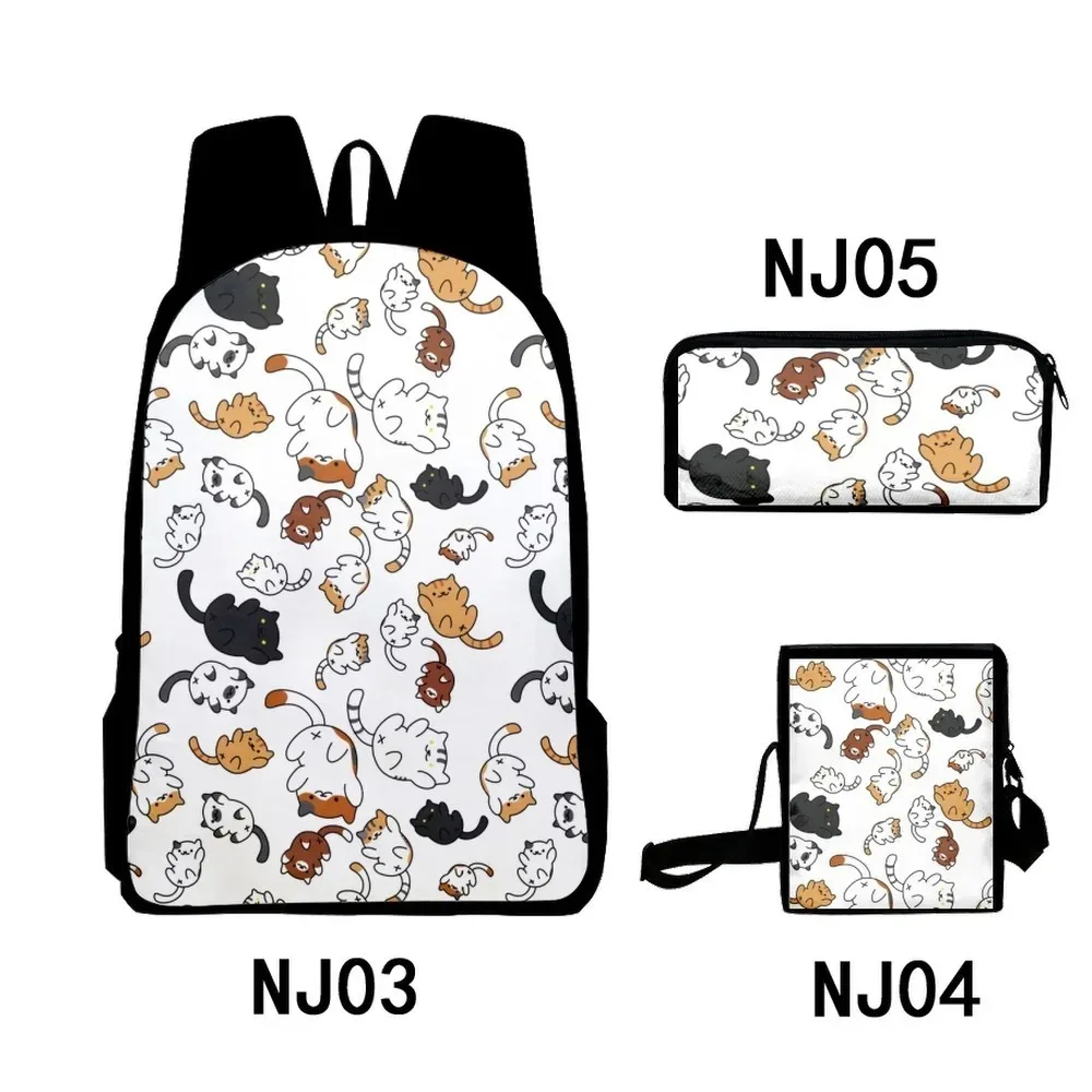 3D Printed Student School Bags, Laptop Backpack, Backpack, Tilted Shoulder Bag, Pencil Case, Cool Cats, Harajuku, Popular,