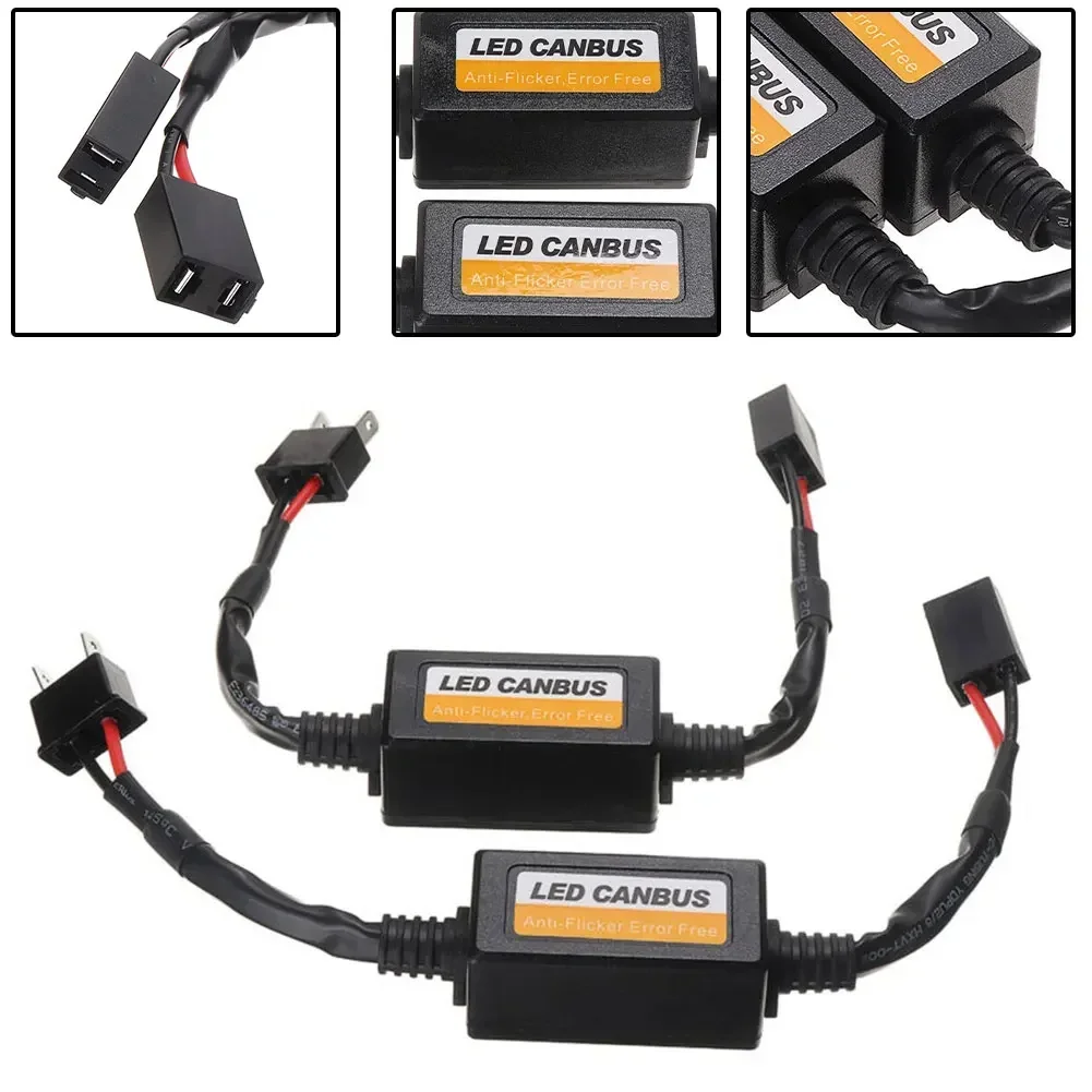 2pcs H7 LED Headlight Canbus Decoders Anti Flicker Fit For H7 Socket DC 9V-16V