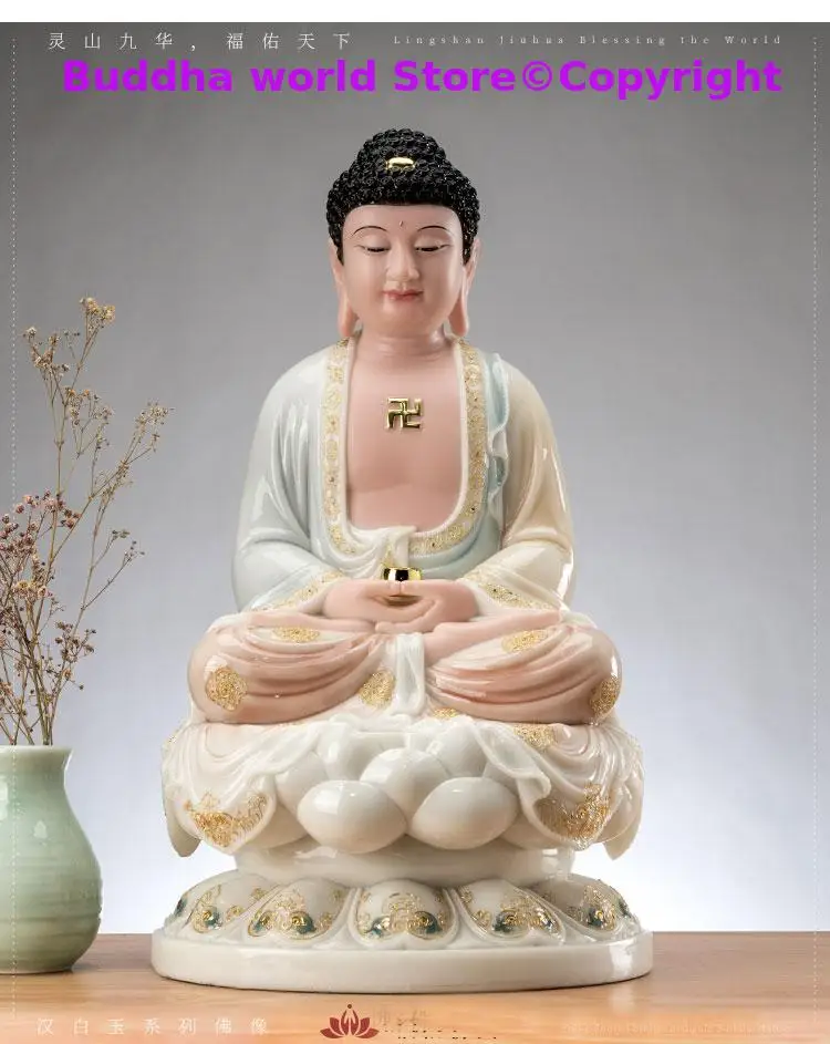 

Asia TOP High-grade Sakyamuni Amitabha buddha statue HOME family Temple Worship Bless Patron saint God bring good luck