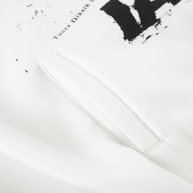 Sudadera con capucha con estampado de letras Y2k para mujer, cuello falso, ropa de moda para otoño e invierno, abrigo de estilo coreano