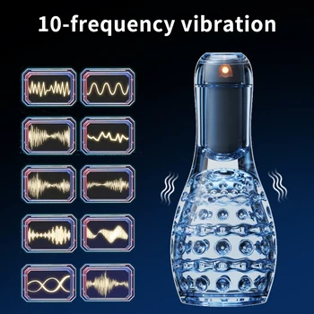 Automatic Male Masturbator Cup 10 Frequency Vibrating Glans Trainer Penis Massage Stimulate Oral Sex Machine Sex Toys for Man