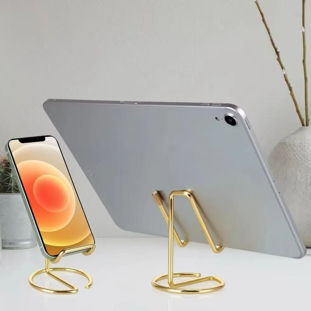 Supporto per Cellulare da Scrivania, Porta Biglietti da Visita, Elegante Supporto in Metallo per Telefono, Base in Filo Metallico per Cellulare e Tablet - Image 2