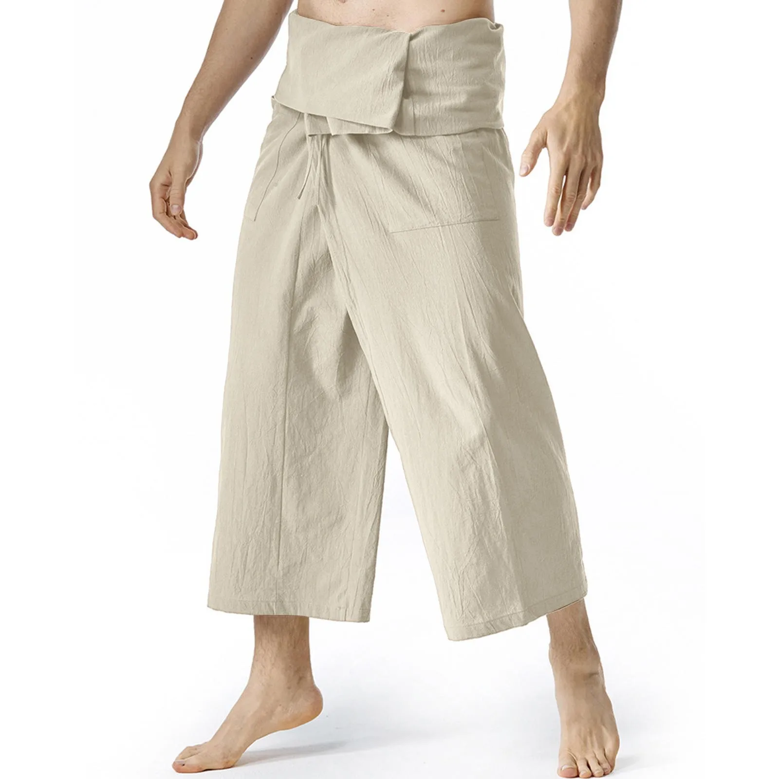 Summer Daily Thai Fisherman Linen Pants Men's Women's Loose Yoga Pirate Harem Pants Baggy Hosen Homewear Quick-Dry Trousers