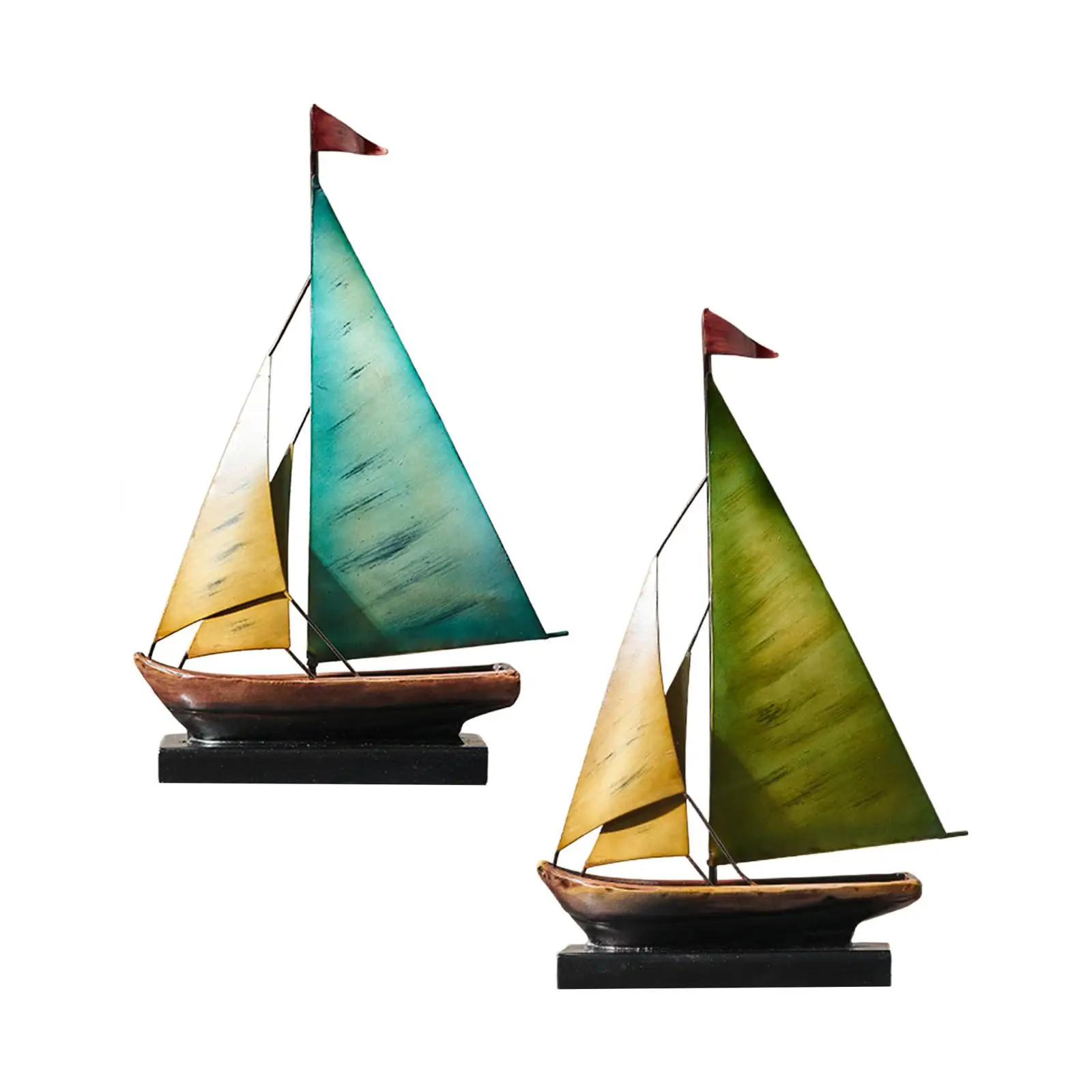 Iron Sailboat Statue Decorative Boat Ocean Themed Nautical Centerpiece for Office Party Home Beach Decoration Iron Sailboat Statue Decorative Boat Ocean Themed Nautical Centerpiece for Office Party Home Beach Decoration