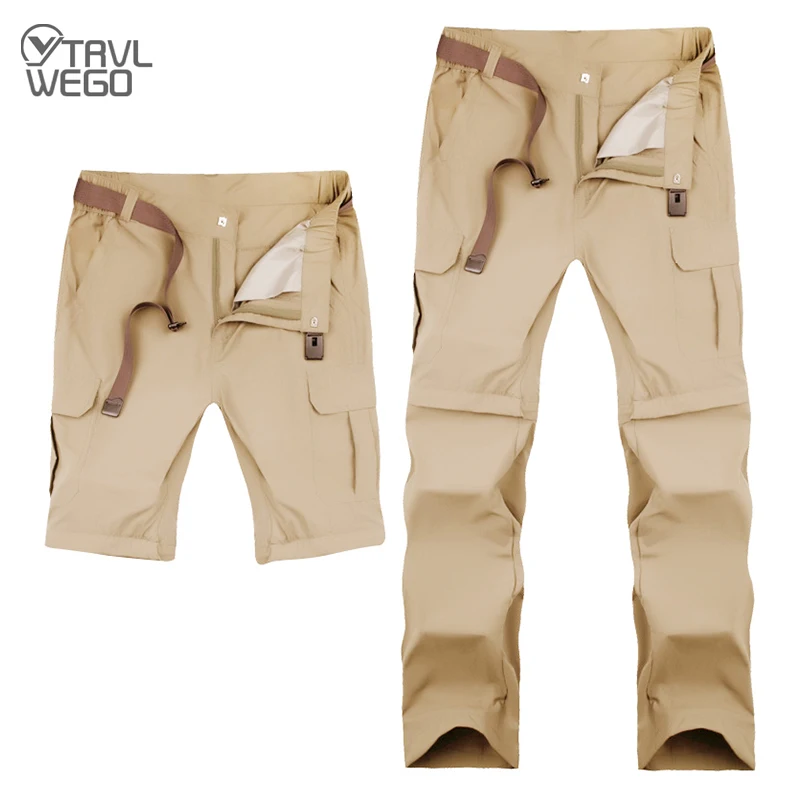 TRVLWEGO Men Hiking Pants Camping Summer Quick Dry Breathable UV Proof Removable Male Sport Outdoor Fishing Trekking Trouser hiking pants