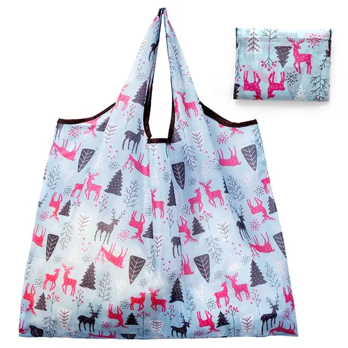 BIG Eco-Friendly Folding Shopping Bag Reusable Portable Shoulder Handbag for Travel Grocery Fashion Pocket Tote - Image 8