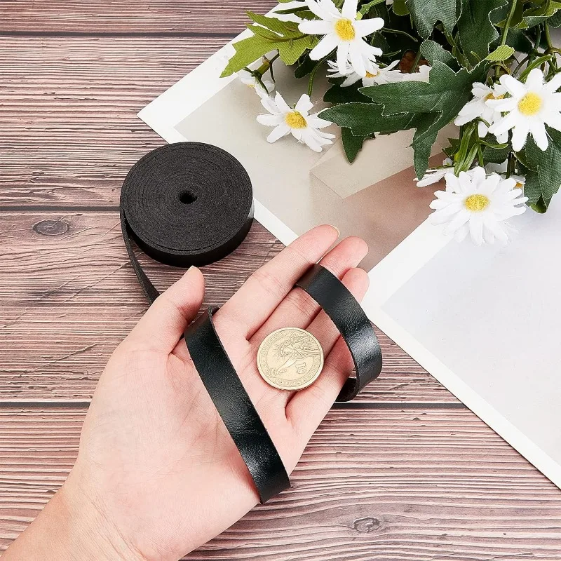 Leather Strap Leather Belt Strips Wrap Cord DIY 1Roll