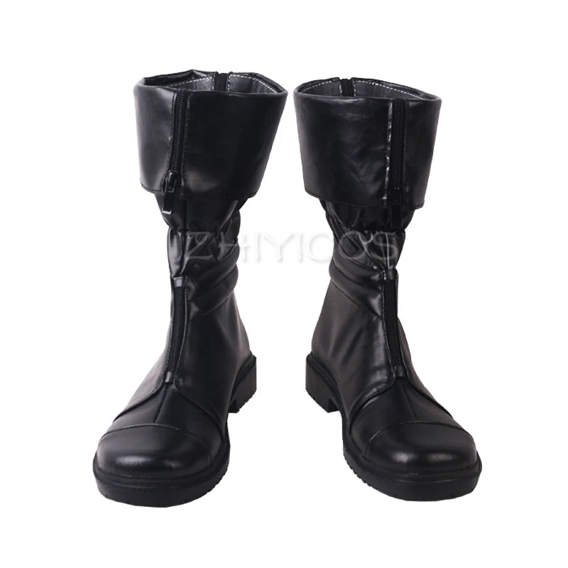 Neue Final Fantasy VII Remake Cosplay Stiefel Cloud Strife Schwarzes Leder Größe 35-48 3