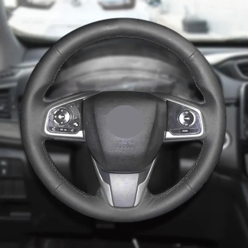 

Косички на рулевое колесо для Honda Civic 10 2016-2019 CR-V 2017-2019, четкость 2016-2018, кожаный чехол на рулевое колесо автомобиля, черный