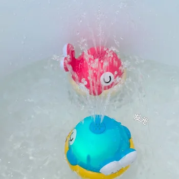 Giocattoli da Bagno per Bambini, Spruzza Acqua, Giocattoli Elettrici a Forma di Balena con Luce e Musica, Palla da Bagno LED, Giocattolo per Vasca