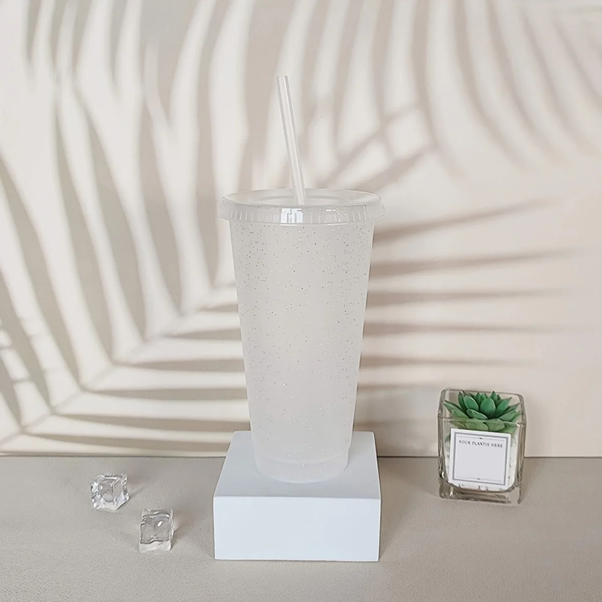 1pc-New Color Changing Cup Creative Glitter Plastic Straw Cup Summer Large Capacity Beverage Color Changing Cups Water