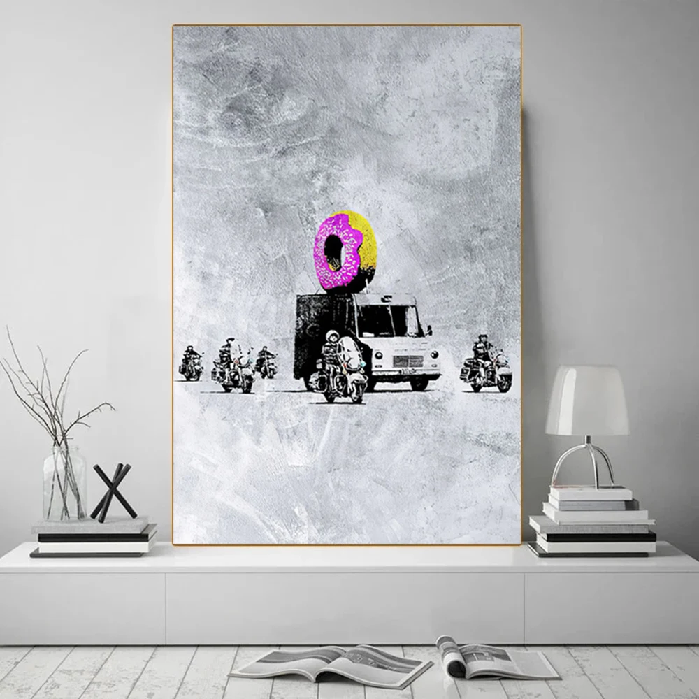 Urban Graffiti Abstract Art Canvas - Girl With Balloon Wall Decor