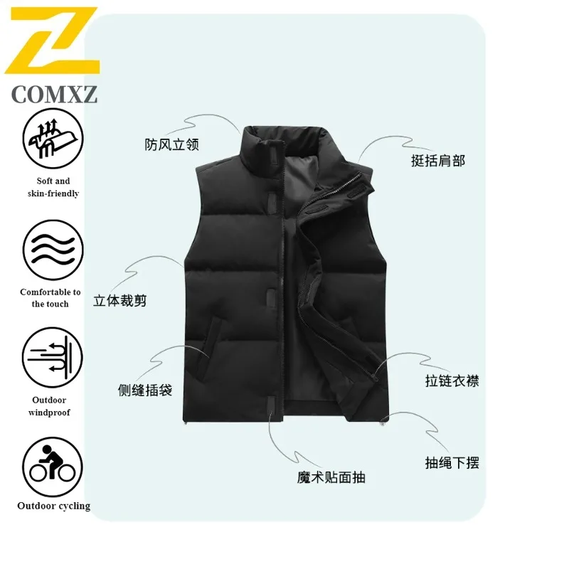 EiAO Vest Couple's Solid Padded Windproof Waterproof Thermal Sleeveless Jacket for Hiking Camping Fishing Minimalist Oudoor Wear