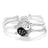 Bracelet tressé Dragon Tai Chi Gossip pour femmes et hommes, meilleurs amis, réglable, Yin Yang, bijoux de Couple à la mode, 2 pièces/ensemble