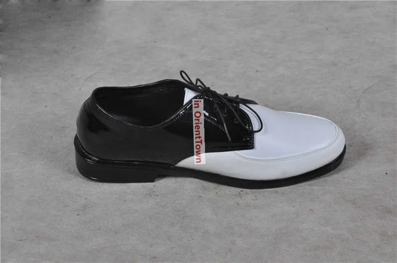 Personalized Leather Popping Shoe America and Europe Trend Hip Hop Dance Footwear Black and White Mirror Locking Funk Shoes 4
