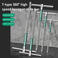 Clé hexagonale Allen de Type T 2.5/3/4/5/6/8/10mm, clé à tige coulissante hexagonale rotative à grande vitesse, clé dynamométrique hexagonale en acier inoxydable 3