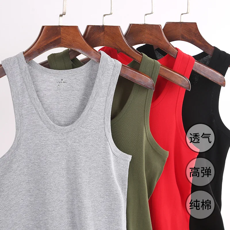 Sports Vest Men's Summer Pure Cotton Tank Top Slim Fit