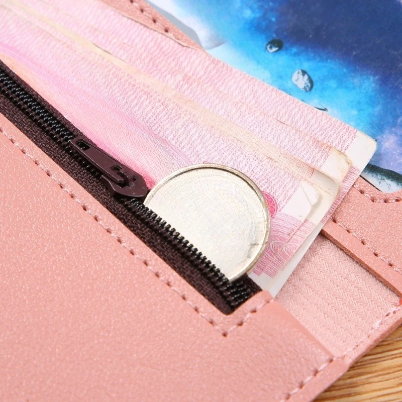 1PC Women's Double Fold Wallet with Snap Button,Multi Functional Coin Wallet, Multi Functional Card Bag, Can Be Carried with You