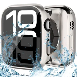 All-in-One 360° Protective Apple Watch Case with Tempered Glass Screen Protector for 42mm Series 10 (Starlight)