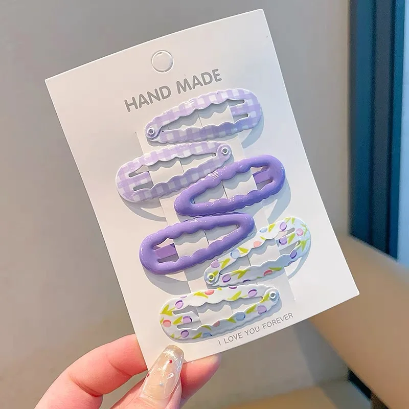 Children's Side Bangs Broken Hair Colorful Wave Bb Clip Cute Barrettes Headwear Girls Kids Women Hair Accessories