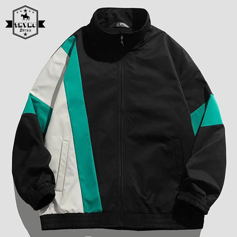 

Spring Jacket Men Patchwork Bomber Hip Hop Streetwear Jackets Varsity Casual Street Loose Zipper Coat Women Couple College Style