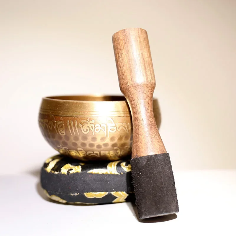 Tibetan Singing Bowl for Meditation Sound Bowl Gift Set Healingchakra Copper Spiritual Crystal Water Yoga Prayer Snack Alms Holy 2