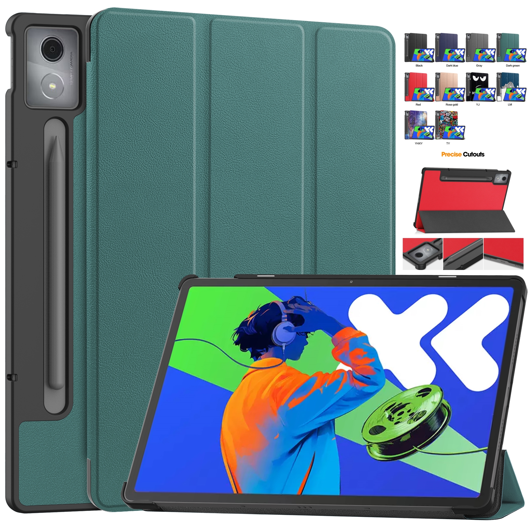 For Lenovo Xiaoxin Pad Pro 12.7 Inch 2025 Case Tri-Folding PU Leather Stand Tablet Cover for Xiaoxin Pad Pro 12.7 12 7 TB-375FC