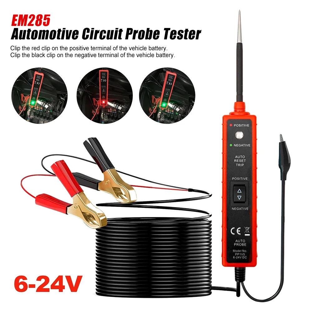 

Automotive Circuit Tester Power Circuit Probe Kit DC6-24V Car Test Pen Light Electrical Diagnostic Tool Short Circuit Finder