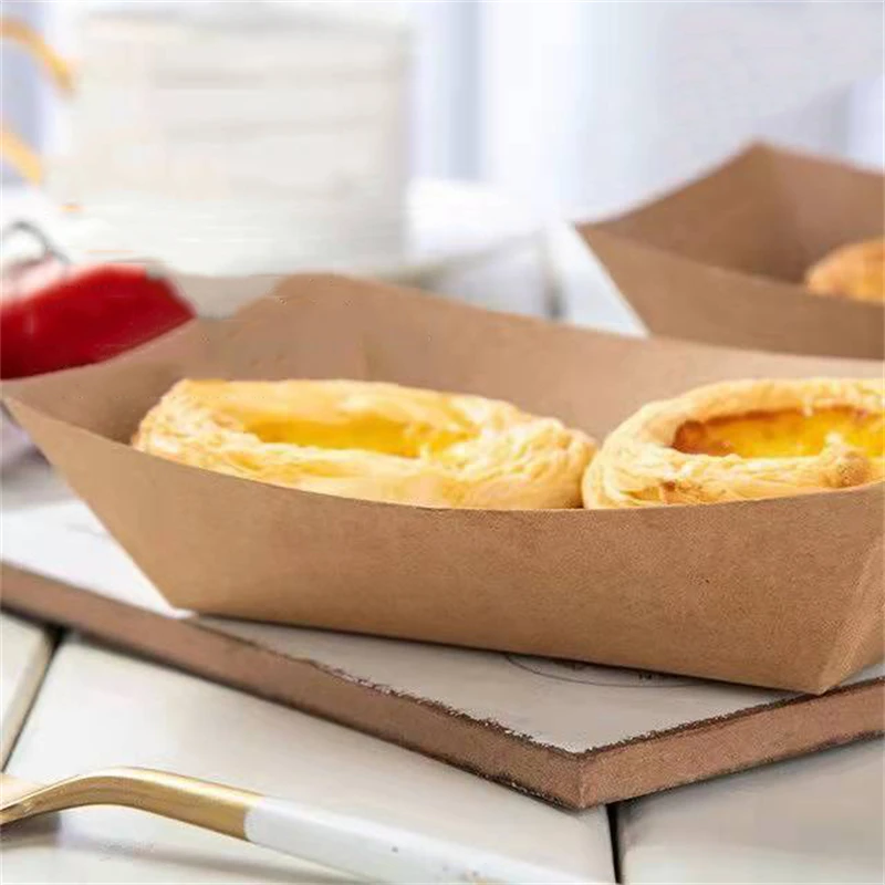 Food Trays Sushi Wood Boat Natural Bamboo Disposable Kayak Salad Dessert Pine Cake Boat Snack Bowl Mat Sushi Plate Tray 100Pcs disposable food trays