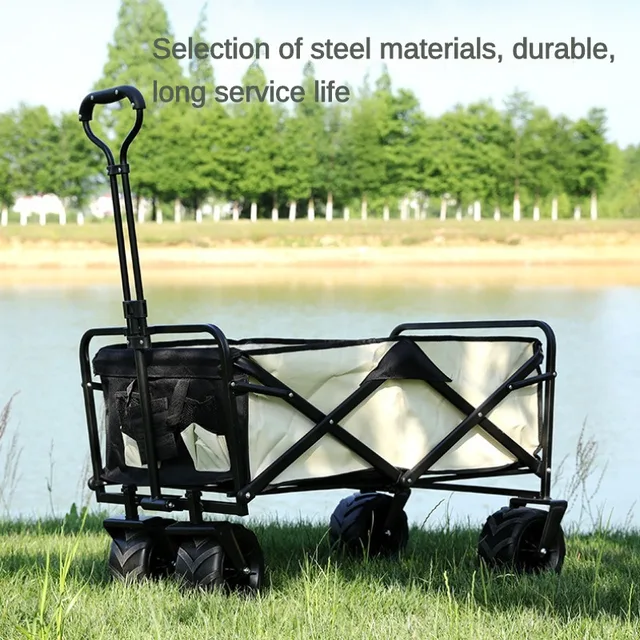 Hordozható, Összecsukható Kerti Kosár Nagy Kapacitású Kemping Kocsi Kerék Babakocsi Háztartási Élelmiszerbolthoz És Piknikhez - Image 6