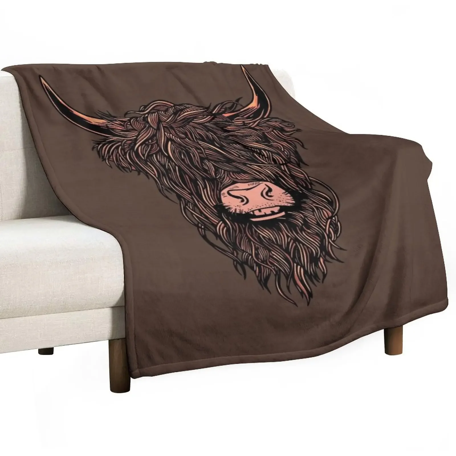 

Highland cattle Throw Blanket Decorative Beds manga Single Blankets