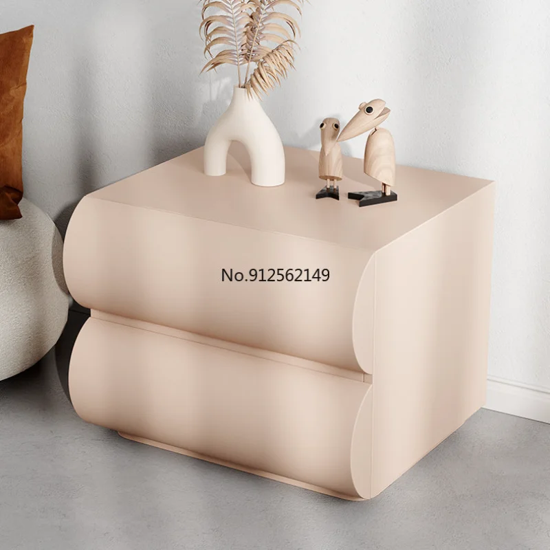 

Simple modern cream bedside table floor-standing solid wood fashion bedroom bedside storage cabinet nightstand mesas de noche