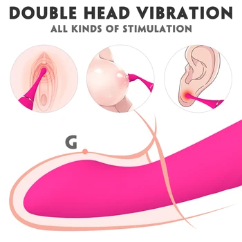 Replaceable Double Head Dildo Vibrator Sex Toys for Women Men Adult Couples Nipple Clitoris Vagina Penis Stimulator Massager 2