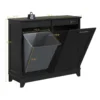 Cabinet, Kitchen Trash Can Cabinet w/Negative ion and deodorizing Function, Dog Proof 20 Gallon Garbage Can Cabinet for Kitchen, 2