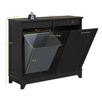 Cabinet, Kitchen Trash Can Cabinet w/Negative ion and deodorizing Function, Dog Proof 20 Gallon Garbage Can Cabinet for Kitchen, 2
