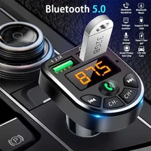 

Car FM Transmitter Wireless Bluetooth 5.0 Handsfree Kit MP3 Music Player Radio Adapter 2USB Charger Auto Electronics Accessories