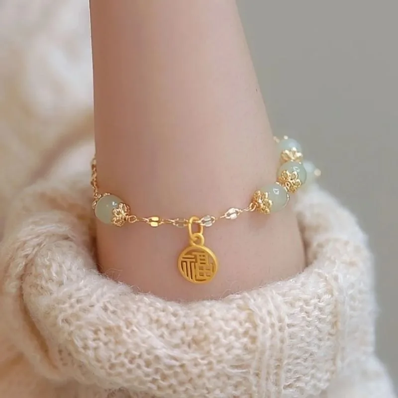 Fu Brand Beads Bell Beaded Bracelet for Women Girl Vintage Temperament Charm Bracelets Jewelry Wholesale