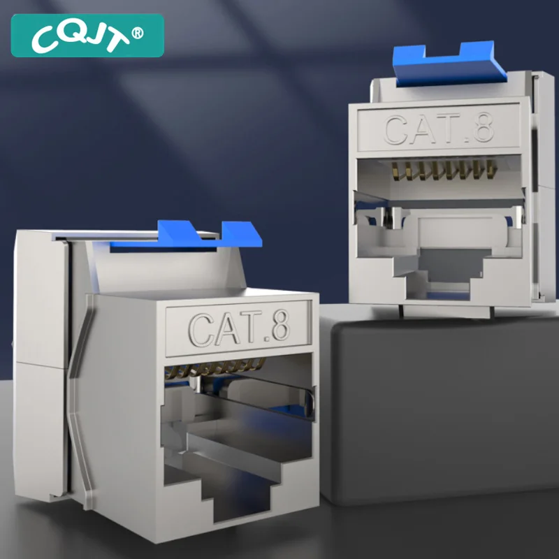 RJ45 CAT8 Tool-Less STP Shielded Keystone Jack Module Self-Locking Zinc Alloy Network Coupler Adapter