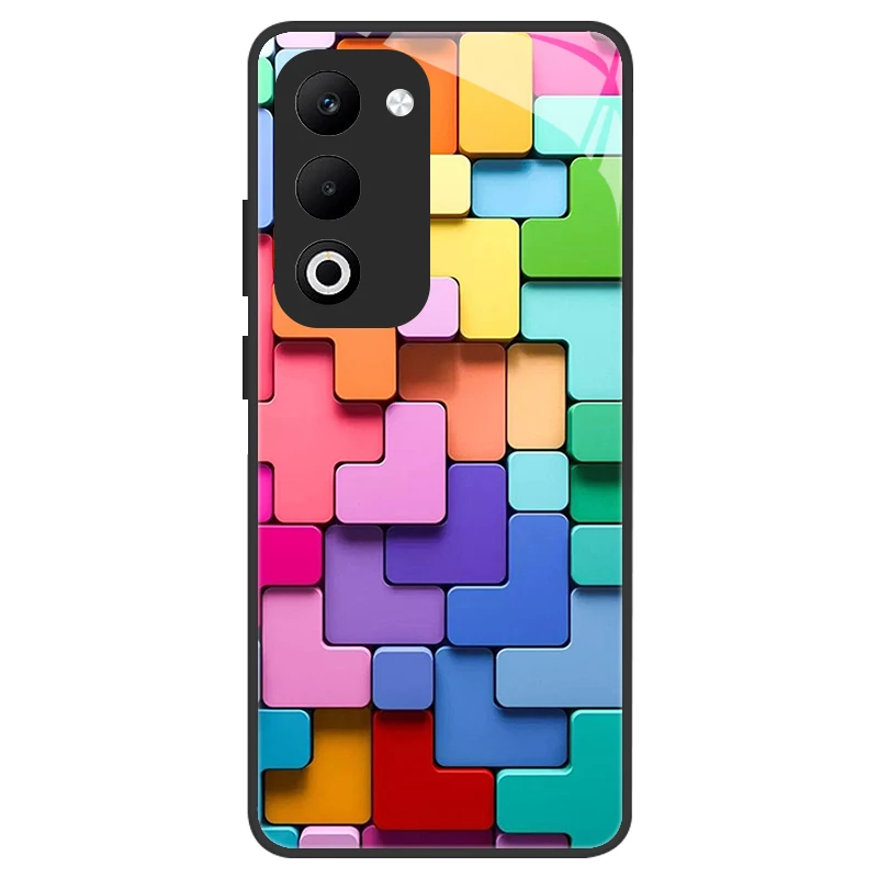 Durable Tempered Glass Protective Phone Case with Hard Bumper