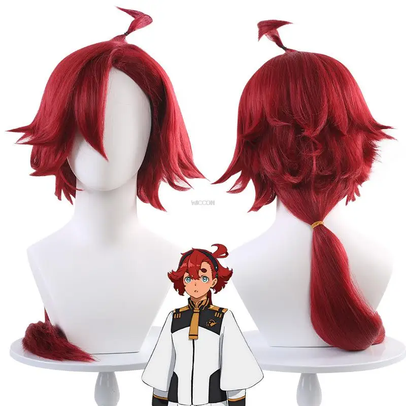 

Suletta Mercury Cosplay Wig Anime The Witch From Mercury Fantasy CosplayDark red Short hair Synthetic Wig+Wig Cap