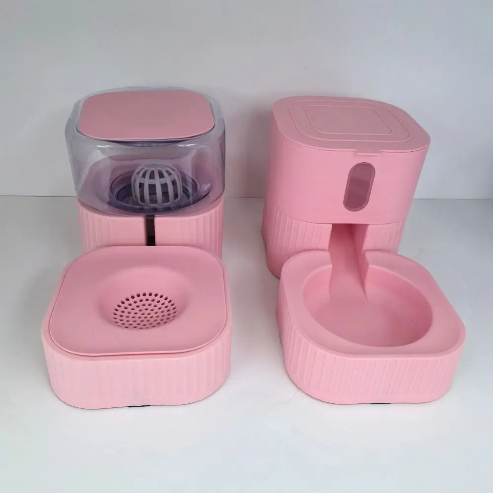 Non-slip Automatic Pet Feeder Drinking Fountain Plastic Cat Water Dispenser Detachable Cat Food Bowl For Dogs Puppy Cats