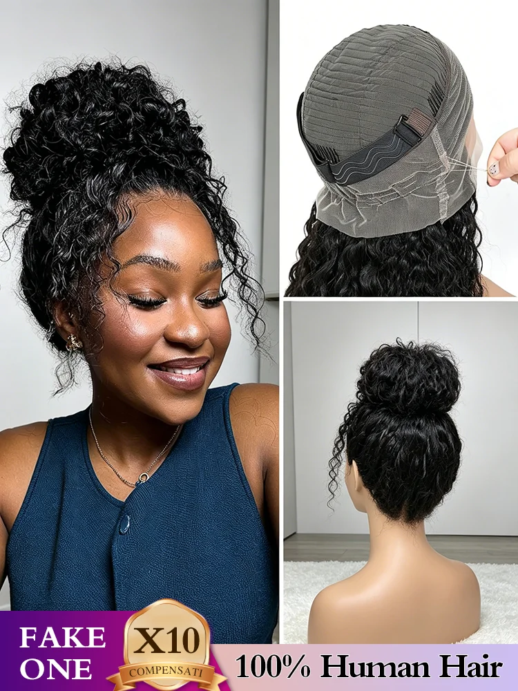 Perruques 360 Full Lace 100% Cheveux Humains, Perruque Cheveux Humains Bouclés Kinky Jerry, Densité 300%, Perruque Frontale HD Lace 13×4 13×6, Cheveux Vietnamiens