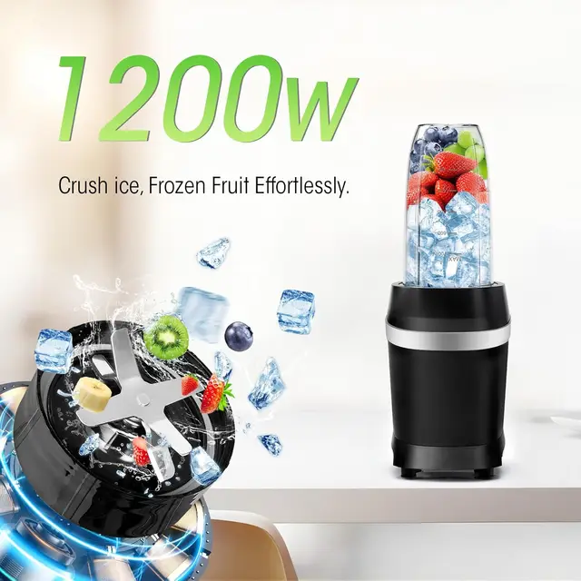 Blender For Smoothies, 1200W Smoothie Blender For Ices Crushing, Blenders With (2) 6-Fin Blades, Personal Blenders For Kitchen 2