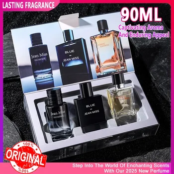 Profumo da uomo di alta qualità Hombre Confezione regalo 3 pezzi Set 90ml Colonie Profumo Fascination Uomo Profumi Masculinos Profumo duraturo Heren 1